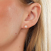 Real 18K Gold Plated 201 Stainless Steel Stud Earrings for Women TL9676-3-2