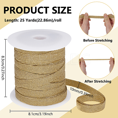 Flat Polyester Metallic Elastic Cord OCOR-BC0009-40B-01-1