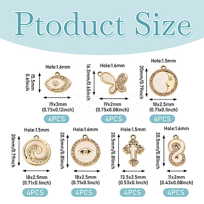28Pcs 7 Styles Alloy Pendants FIND-TA0004-61-1
