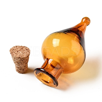 Teardrop Glass Cork Bottles Ornament AJEW-A039-01C-1