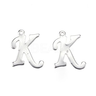 Non-Tarnish 304 Stainless Steel Letter Charms X-STAS-F039-01K-P-1