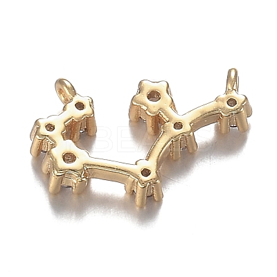 Brass Micro Clear Cubic Zirconia Pendants ZIRC-F120-019G-01-1