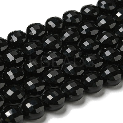 Natural Black Onyx(Dyed & Heated) Beads Strands G-K351-A02-01-1