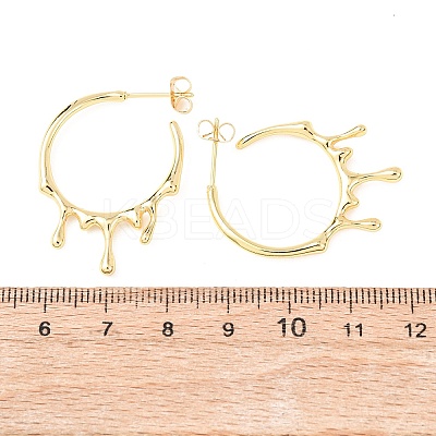 Rack Plating Brass Melting Drop Stud Earrings EJEW-F294-05G-1