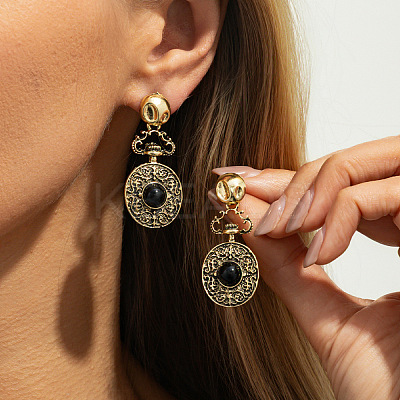 Alloy Rhinestone Dangle Stud Earrings WG34A94-09-1