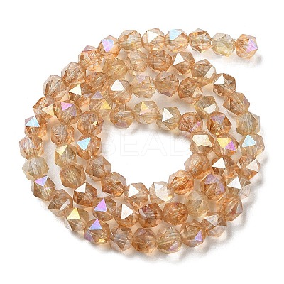 Transparent Electroplate Glass Beads Strands EGLA-F160-01D-1