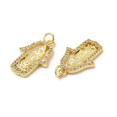 Brass Micro Pave Cubic Zirconia Pendants KK-E068-VB085-1