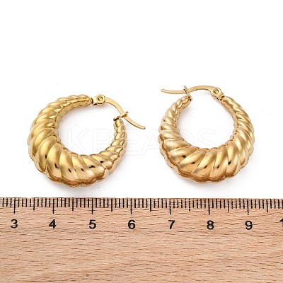 Ion Plating(IP) 304 Stainless Steel Hoop Earrings EJEW-O096-40G-1