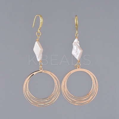 Brass Dangle Earrings EJEW-JE03753-03-1