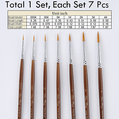 7Pcs Nylon Nail Art Liner Brush AJEW-WH20022-77-1