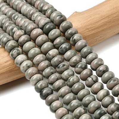Natural Green Wood Lace Stone Wooden Jasper Beads Strands G-A280-A29-02-1