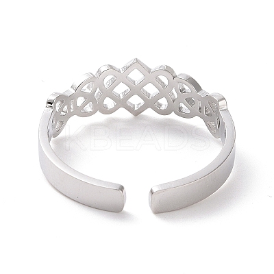 Non-Tarnish 304 Stainless Steel Sailor's Knot Open Cuff Ring LS-RJEW-P037-04P-1