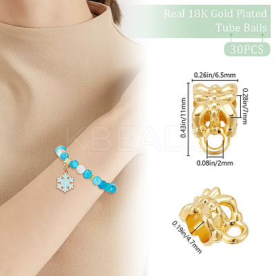 30Pcs Brass Tube Bails KK-BBC0015-14-1