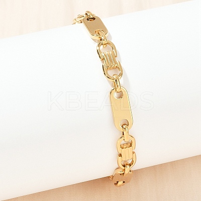 304 Stainless Steel Chain Bracelets for Women Men BJEW-Z143-28G-1
