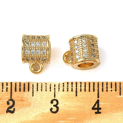 Brass Brass Micro Pave Cubic Zirconia Tube Bails KK-M277-09F-G-1