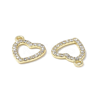 Rack Plating Alloy Rhinestone Charms PALLOY-M203-16LG-1