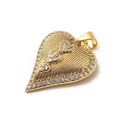 Brass Micro Pave Cubic Zirconia Pendants KK-A266-04D-G-1