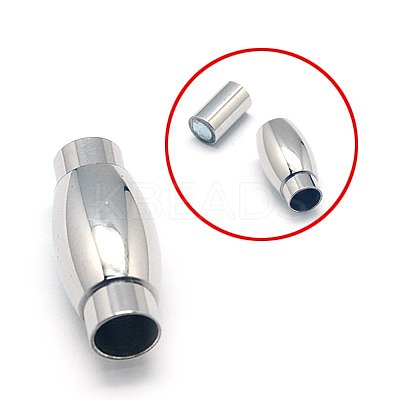 Tarnish Resistant 304 Stainless Steel Magnetic Clasps with Glue-in Ends STAS-E006-35-1