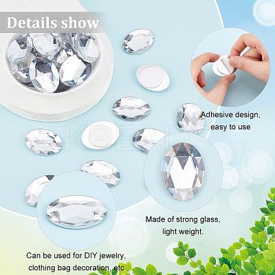 30pcs Self-Adhesive Acrylic Rhinestone Stickers FIND-FG0001-94B-1