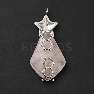Natural Rose Quartz Pendants G-G870-03P-1