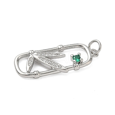 Brass Micro Pave Cubic Zirconia Pendants KK-A273-28P-1
