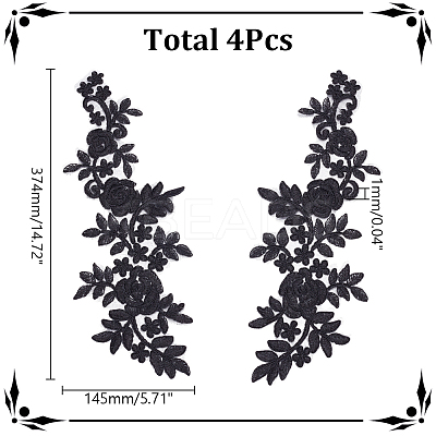 Polyester Lace Flower Cloth Patches AJEW-WH0816-089-1