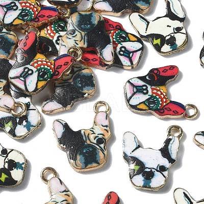 30Pcs 3 Colors Zinc Alloy Enamel Pendants ENAM-CJ0001-73-1
