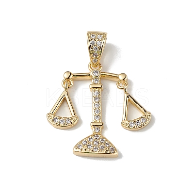 Rack Plating Brass Micro Pave Cubic Zirconia Pendants KK-F848-04G-1