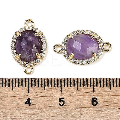 Natural Amethyst Faceted Oval Links G-B126-05G-04-1