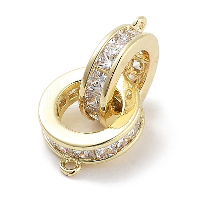 Brass Micro Pave Clear Cubic Zirconia Pendants ZIRC-L104-008G-1