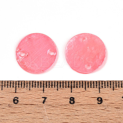 Dyed Natural Capiz Shell Disc Links Connector Charms SSHEL-WH0006-01A-2-1