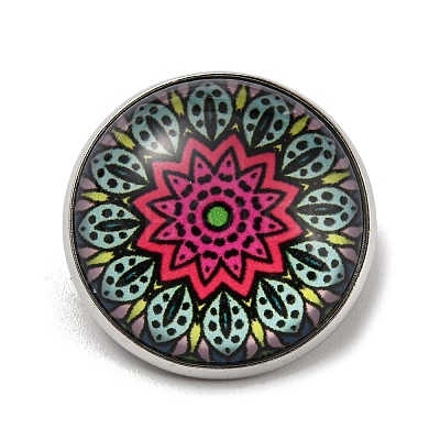 Round Glass Brooches FIND-Q096-01G-1