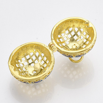 Rack Plating Brass Cage Pendants KK-T053-02G-1