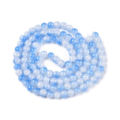 Crackle Baking Paint Imitation Jade Glass Beads Strands DGLA-T003-8mm-05-1