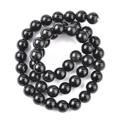 Natural Obsidian Bead Strands G-R173-8mm-02-1