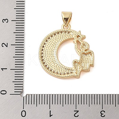 Brass Micro Pave Clear Cubic Zirconia Pendants KK-I712-48G-01-1