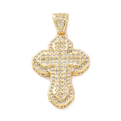 Brass Micro Pave Cubic Zirconia Pendants KK-S510-48G-01-1