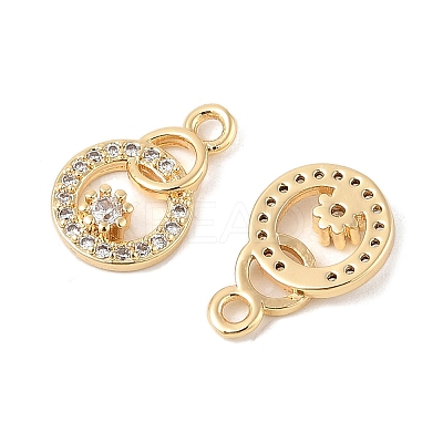 Brass Micro Pave Cubic Zirconia Pendants KK-R219-22G-1