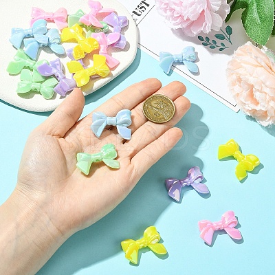 20Pcs 5 Colors AB Color Plated Acrylic Beads CRES-YW0002-62-1
