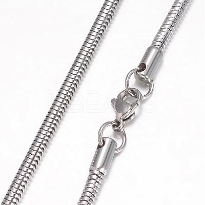 Non-Tarnish 304 Stainless Steel Necklace MAK-K062-02P-3mm-1