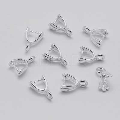 Anti-Tarnish Rhodium Plated 925 Sterling Silver Pendant Bails STER-E050-12P-1
