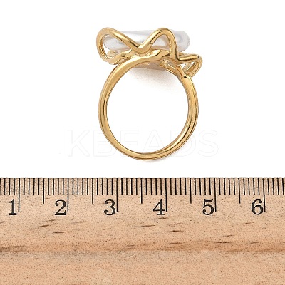 304 Stainless Steel with Acrylic Finger Rings RJEW-Z118-10G-1