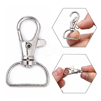 Iron Swivel Lobster Claw Clasps X-IFIN-C051-1-1