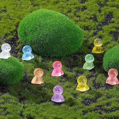 80Pcs 8 Colors Luminous Resin Doll Ornaments RESI-SZ0003-49-1