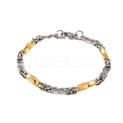 201 Stainless Steel Twist Link Chain Bracelets BJEW-B078-124GP-1