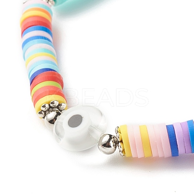 Handmade Polymer Clay Heishi Beads Stretch Bracelet BJEW-JB07372-03-1