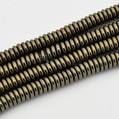 Flat Round/Disc Non-magnetic Synthetic Hematite Beads Strands G-D617-10-1