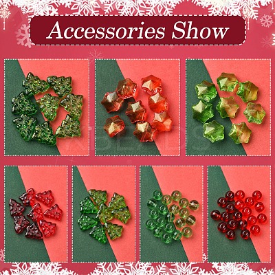80Pcs 7 Styles Transparent Glass Beads Strands EGLA-FS0001-45-1