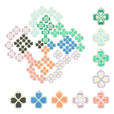 54Pcs 9 Colors Acrylic Pendants OACR-SC0001-07-1