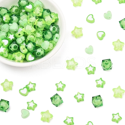 200Pcs 5 Styles Transparent Acrylic Beads TACR-FS0001-54B-1